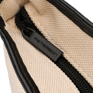 Kosmetyczka Peterson beżowo-czarna zamykana na zamek błyskawiczny