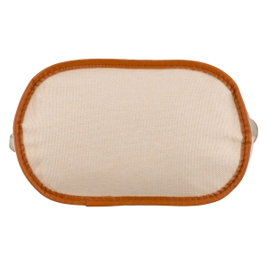 Beżowo-brązowa kosmetyczka z tkaniny syntetycznej zamykana suwakiem - Peterson