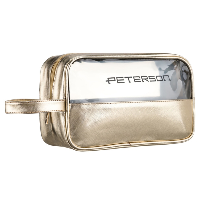 Złota kosmetyczka damska Peterson – widok z przodu