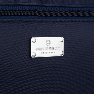 Granatowa kosmetyczka z tkaniny syntetycznej, jednokomorowa i zamykana suwakiem - Peterson