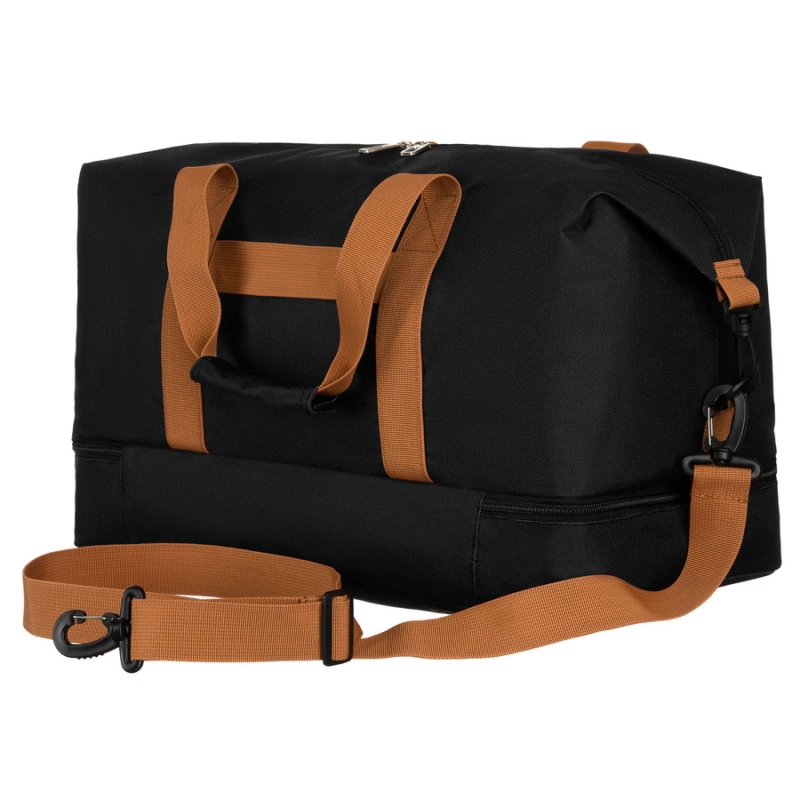 Czarna torba podróżna Peterson z regulowanym paskiem na ramię i uchwytami