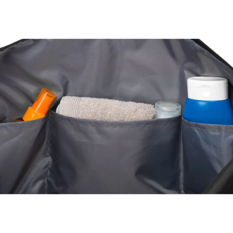 Torba podróżna z poliestru w czarnym kolorze z dopinanym paskiem na ramię - Peterson