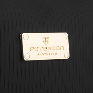 Czarna kosmetyczka z tkaniny syntetycznej wyposażona w cztery przegródki - Peterson