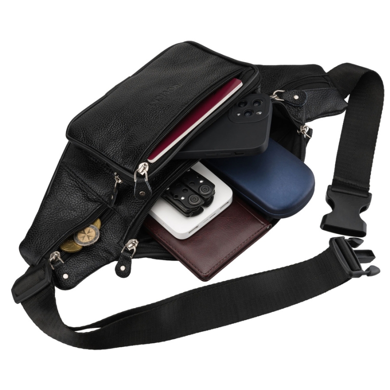 Regulowany pasek saszetki męskiej Rovicky – noszenie w pasie lub na skos