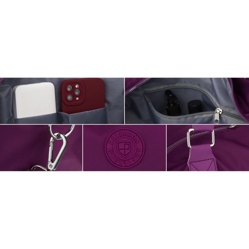 Sportowa torba treningowa z poliestru w fioletowym kolorze - Peterson