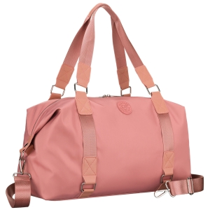 Różowa torba treningowo-podróżna damska Peterson z poliestru, jednokomorowa, zamykana na suwak