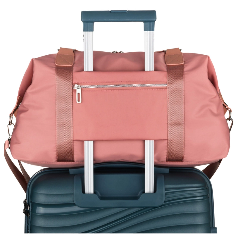 Różowa torba treningowa z poliestru, jednokomorowa i zamykana suwakiem - Peterson