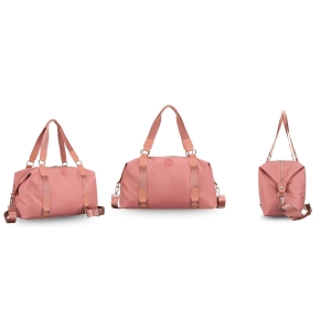 Różowa torba treningowa z poliestru, jednokomorowa i zamykana suwakiem - Peterson