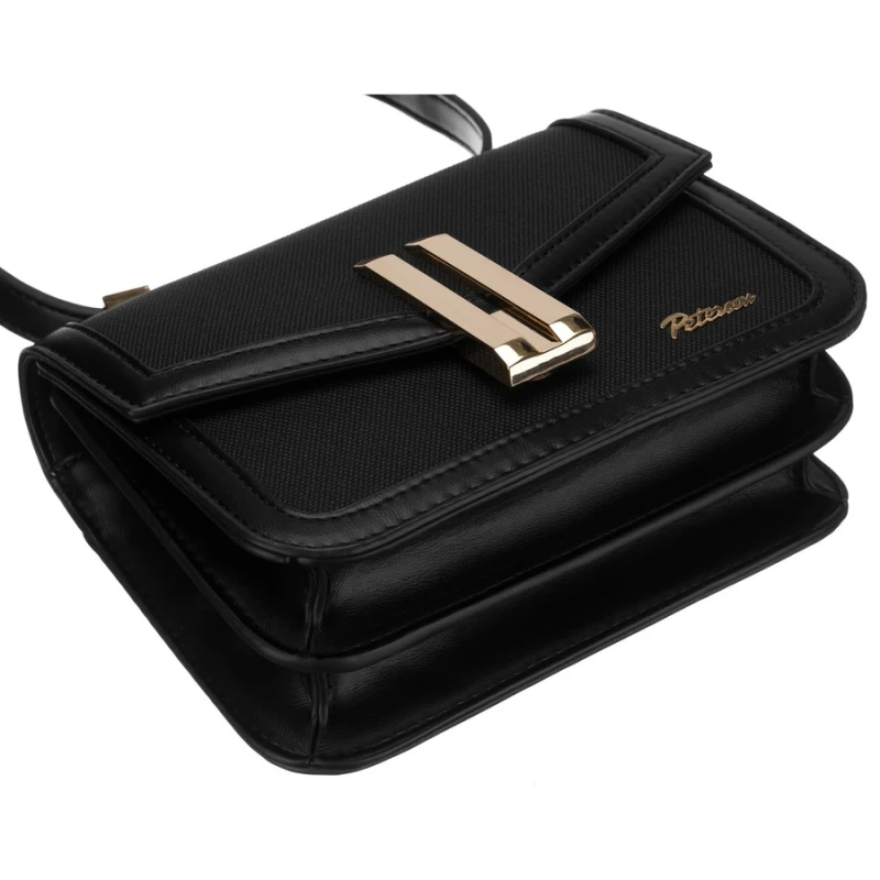 Mała czarna torebka damska Peterson crossbody – widok z boku