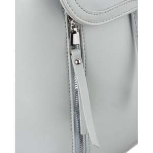 Szary plecak damski Rovicky – kieszenie zewnętrzne na suwak