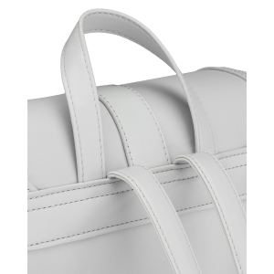 Pojemny plecak damski ze skóry ekologicznej w szarym kolorze wyposażony w nóżki ochronne - Rovicky