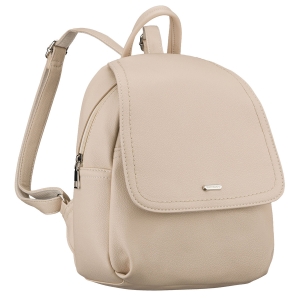 Ciemnobeżowy plecak damski Rovicky ze skóry ekologicznej – widok z przodu