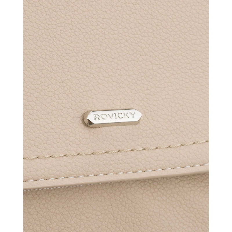 Stylowy plecak damski Rovicky ciemnobeżowy – detale i wykończenie