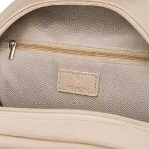 Plecak damski Rovicky ciemnobeżowy – pojemna komora główna