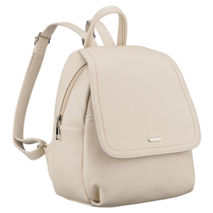 Jasnobeżowy plecak damski Rovicky ze skóry ekologicznej – widok z przodu