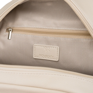 Miejski plecak damski ze skóry ekologicznej w jasnobeżowym kolorze - Rovicky