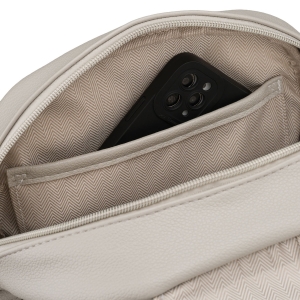 Szary plecak damski Rovicky – wnętrze z kieszeniami