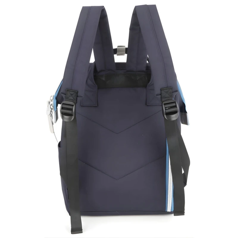 Pojemny, granatowy plecak na laptopa z portem USB - Himawari