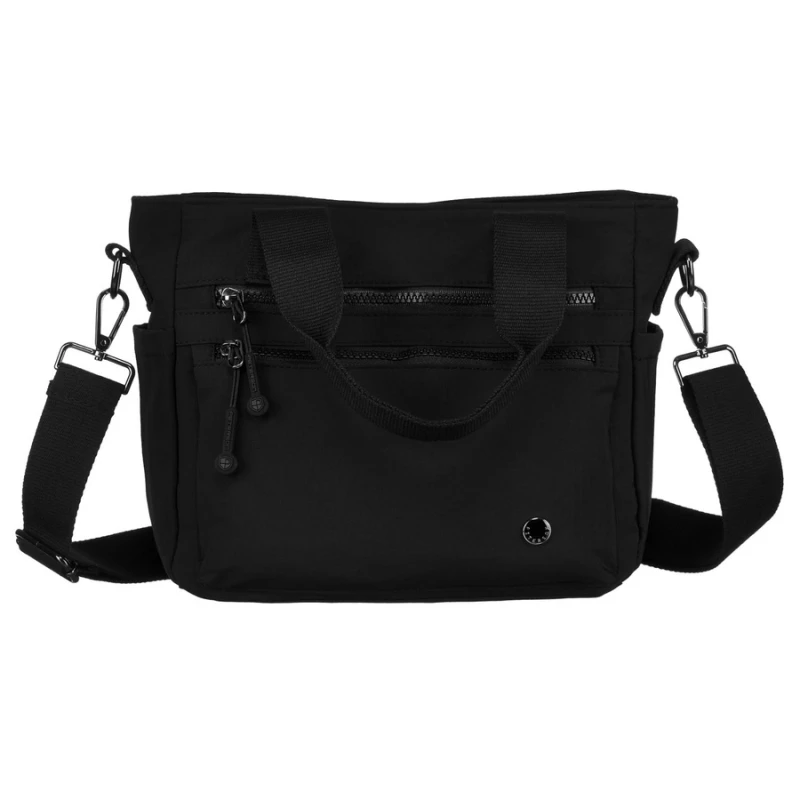 Czarna torba damska shopper Peterson przód – elegancka i pojemna do pracy i na co dzień