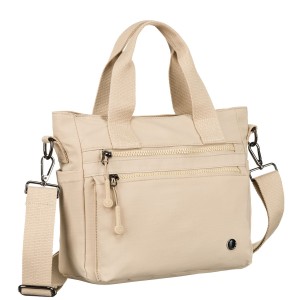 Beżowa shopperka damska Peterson z dopinanym paskiem – lekka torebka miejska | niua.pl 24h wysyłka, darmowa dostawa od 69 zł