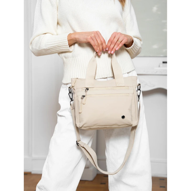 Shopperka damska beżowa Peterson – modna torebka na ramię i crossbody | sklep niua.pl szybka wysyłka 24h