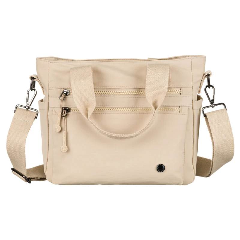 Beżowa torebka damska Peterson z kieszenią na suwak – niua.pl wysyłka 24h