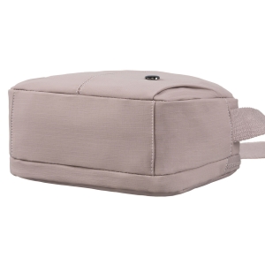 Dwukomorowa torebka damska we wrzosowym kolorze zawieszona na regulowanym pasku - Peterson