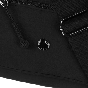 Jednokomorowa torebka damska z poliestru w czarnym kolorze - Peterson