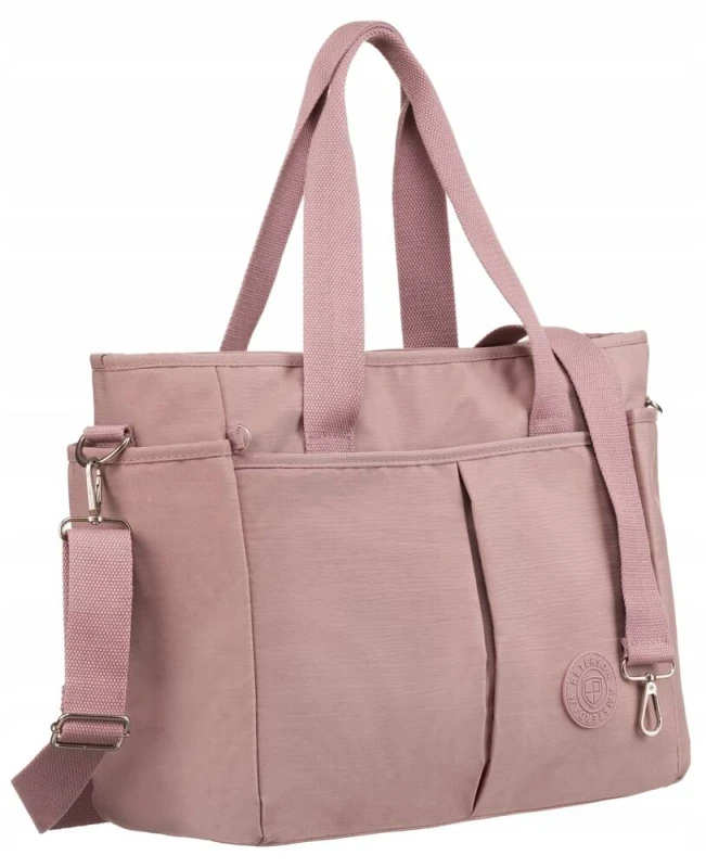 liliowy shopper damski Peterson nylon A4