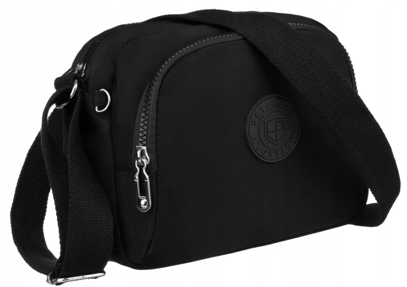 Listonoszka damska Peterson czarna nylonowa torebka crossbody
