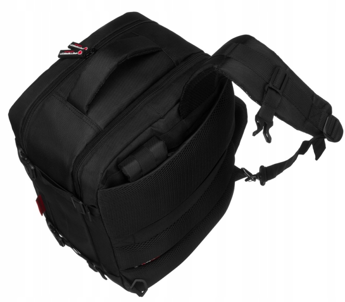 Podróżny, wodoodporny plecak z poliestru w czarnym kolorze - Peterson