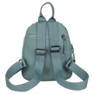 Niewielki plecak damski z poliestru w niebieskim kolorze z kieszonkami zamykanymi na suwak - Peterson