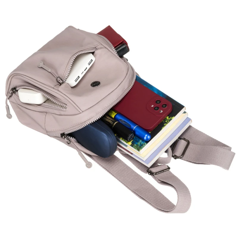 Miejski plecak damski z poliestru w modnym kolorze lila - Peterson