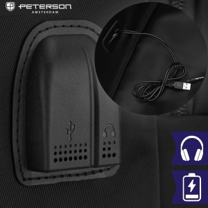 plecak biznesowy Peterson czarny z USB
