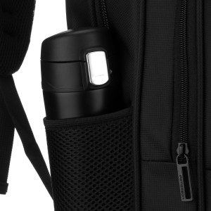 Plecak szkolny z poliestru w czarnym kolorze z portem USB - Peterson