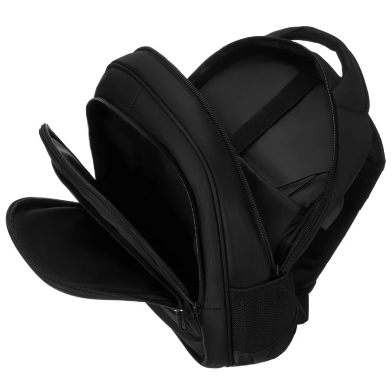 Plecak szkolny z poliestru w czarnym kolorze z portem USB - Peterson