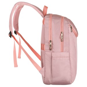 Różowy, miejski i pojemny plecak z nylonu z przegrodą na laptopa - Peterson