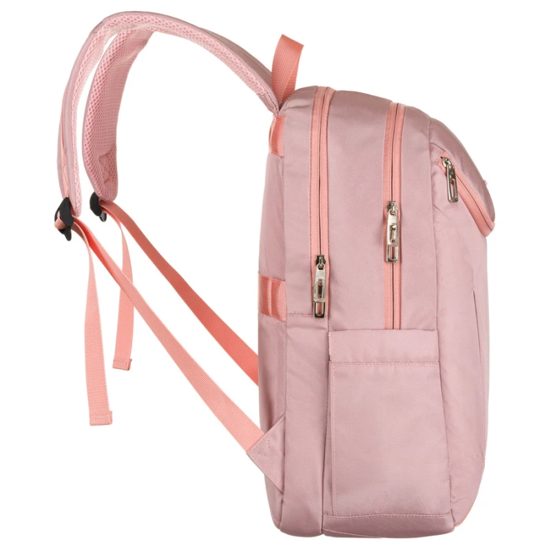 Różowy, miejski i pojemny plecak z nylonu z przegrodą na laptopa - Peterson