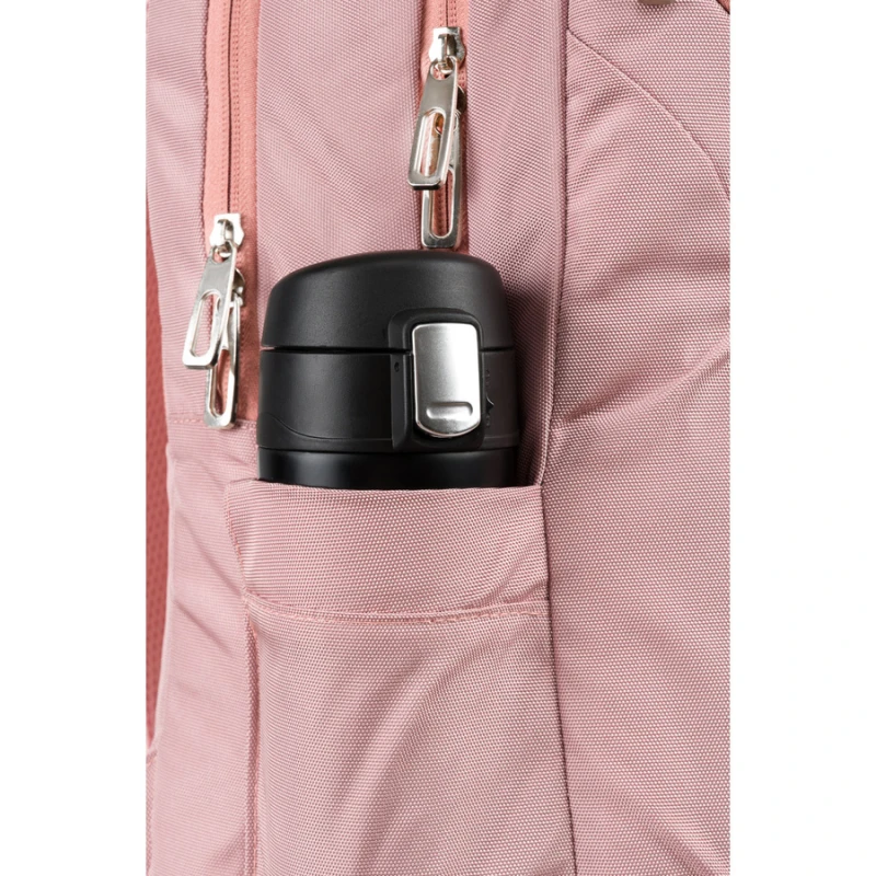 Różowy, miejski i pojemny plecak z nylonu z przegrodą na laptopa - Peterson