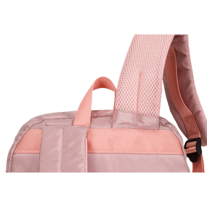 Różowy, miejski i pojemny plecak z nylonu z przegrodą na laptopa - Peterson