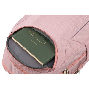 Różowy, miejski i pojemny plecak z nylonu z przegrodą na laptopa - Peterson