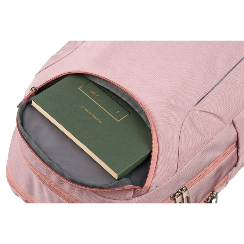 Różowy, miejski i pojemny plecak z nylonu z przegrodą na laptopa - Peterson