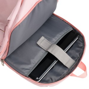 Różowy, miejski i pojemny plecak z nylonu z przegrodą na laptopa - Peterson