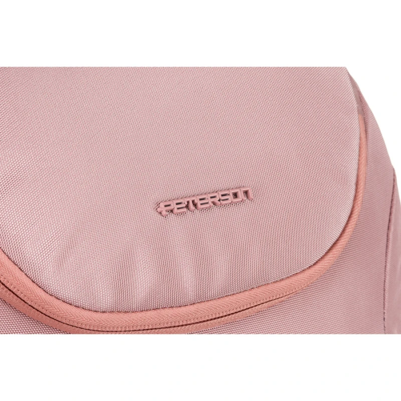 Różowy, miejski i pojemny plecak z nylonu z przegrodą na laptopa - Peterson