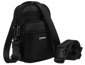 saszetka męska Peterson 2w1 czarna listonoszka nerka