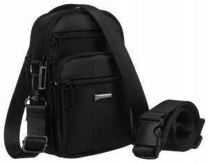 torba męska crossbody Peterson czarna z kieszeniami