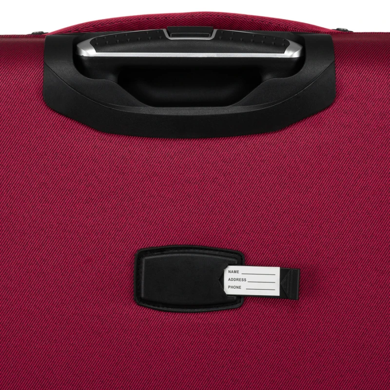 Duża walizka z wytrzymałej tkaniny poliestrowej w czerwono-niebieskim kolorze - Peterson