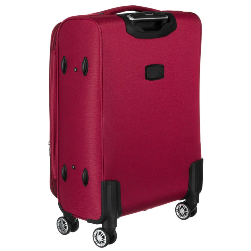 Duża walizka z wytrzymałej tkaniny poliestrowej w czerwono-niebieskim kolorze - Peterson