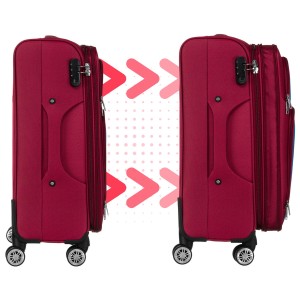 Duża walizka z wytrzymałej tkaniny poliestrowej w czerwono-niebieskim kolorze - Peterson