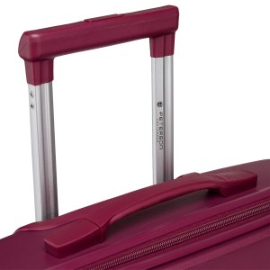 Średnia walizka na kółkach burgundowa z zamkiem szyfrowym i teleskopową rączką - Peterson